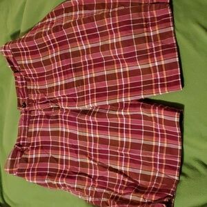Merona Pink & Burgundy Plaid Shorts. Suspected Size 10-12.